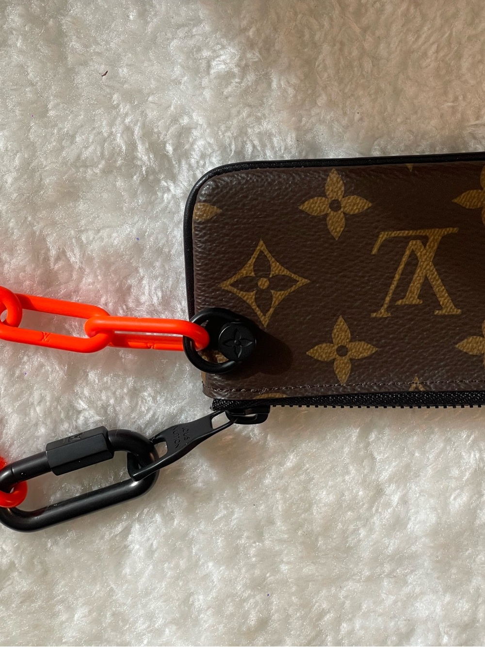Louis Vuitton Monogram Brown Pouch with Orange Chain